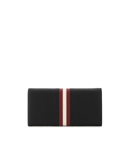 Bally Black Ribbon Bi-Fold Continental Wallet for men