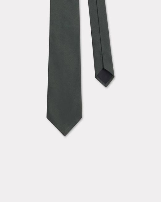KENZO White Varsity' Embroidered Silk Tie for men