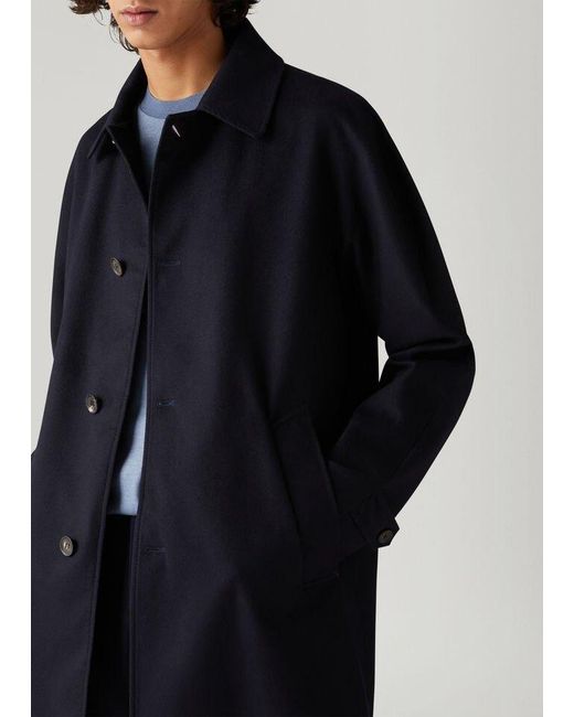 Loro Piana Blue Single-Breasted Coat for men