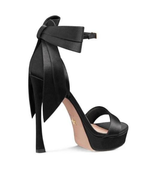 Dior Black Christian Bow-Detail Satin Platform Sandals