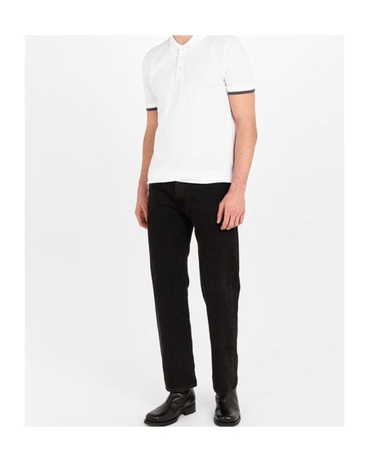 Boss White Logo Short-Sleeve Polo Shirt for men