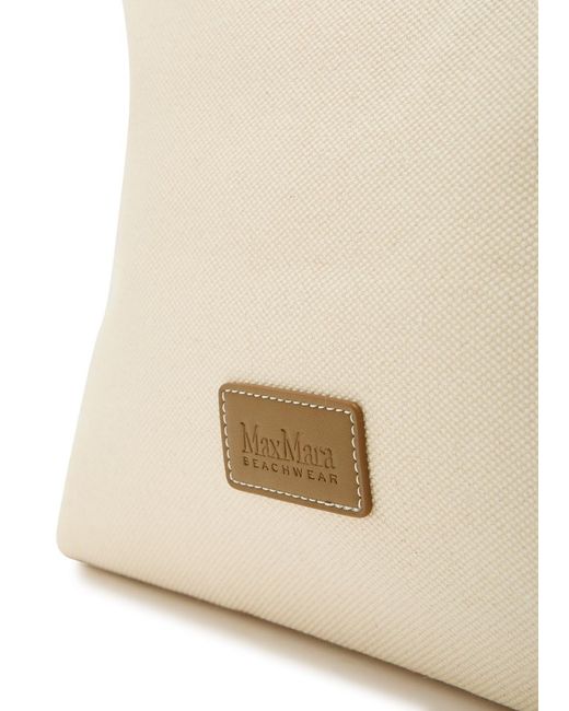 Max Mara Natural Logo-Appliquéd Canvas Tote Bag