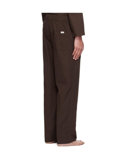 Tekla Brown Drawstring Pajama Pants for men