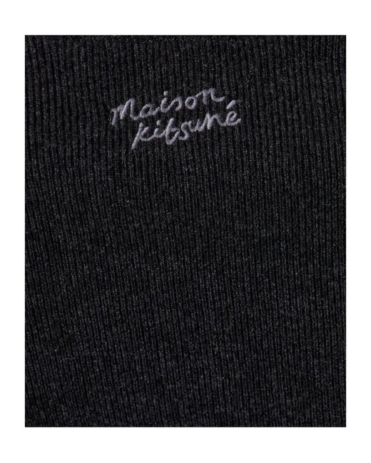 Maison Kitsuné Blue Maison Kitsuné Logo Embroidered Knitted Jumper