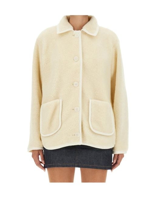 A.P.C. White Long Sleeve Buttoned Jacket
