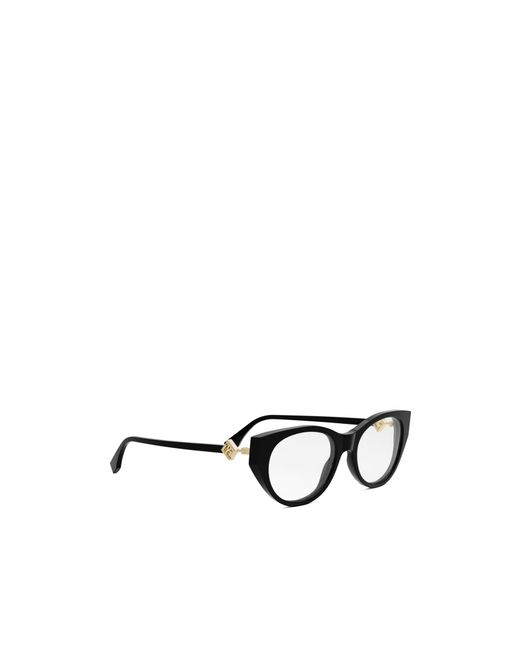 Fendi White Eyewear Ff Diamonds Cat-Eye Frame Glasses
