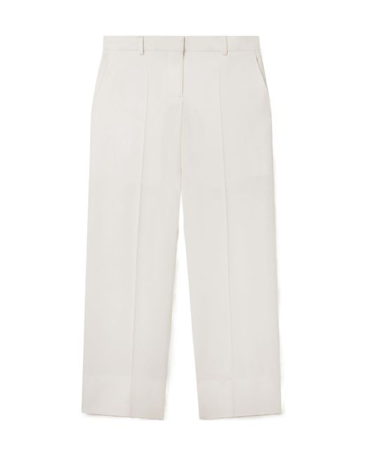 Stella McCartney White Pleated Straight-Leg Pants