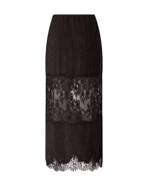 Pinko Black Lace Pencil Skirt