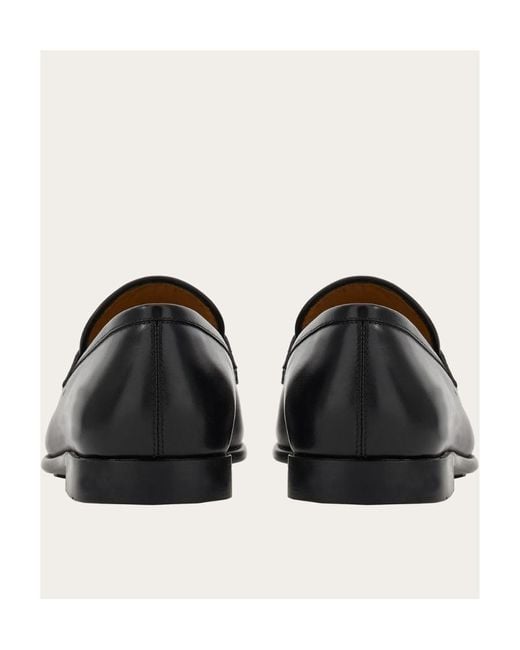 Ferragamo Black Gancini-Buckle Penny-Slot Loafers for men