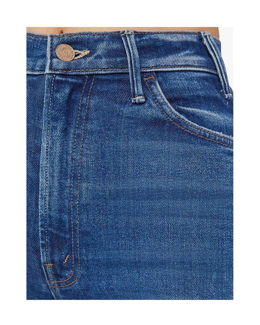 Mother Blue The Hustler Ankle Fray Jeans