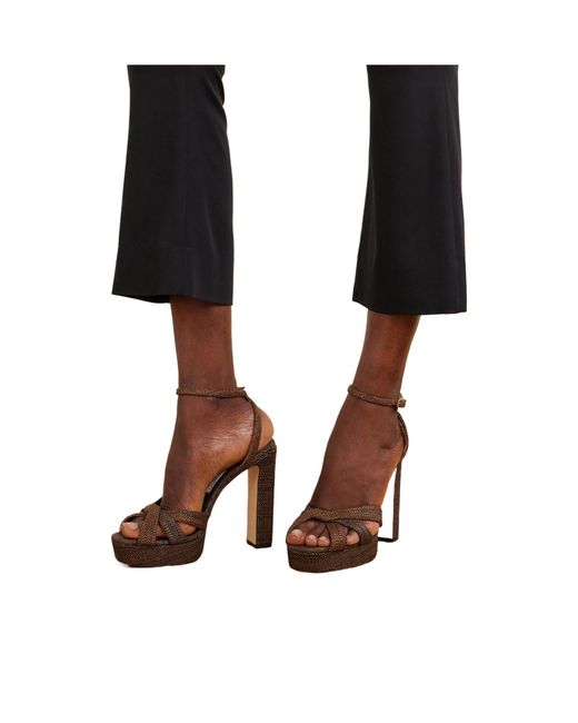 Jimmy Choo Brown Thin Strap High Heel Sandals