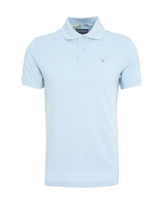 Barbour Blue Logo Embroidered Polo Shirt for men