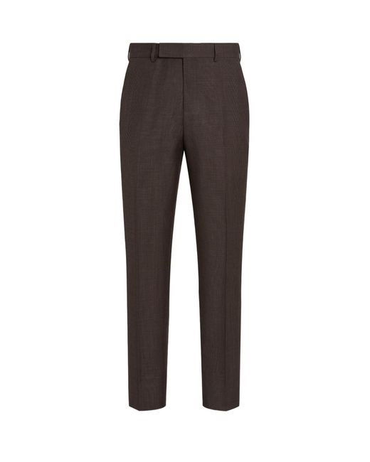 Zegna Gray Straight-Leg Tailored Trousers for men