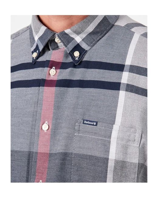 Barbour Blue Long Sleeve Patterned Shirt for men