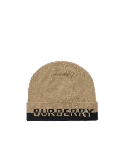 Burberry Natural Logo Wool Hat