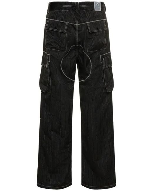 MARINE SERRE Black Cargo Casual Pants for men