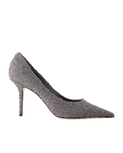 Jimmy Choo Gray Metallic Tweed Pumps
