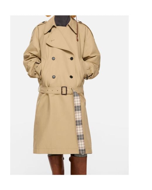 Acne Natural Double-Breasted Belted Trench Coat