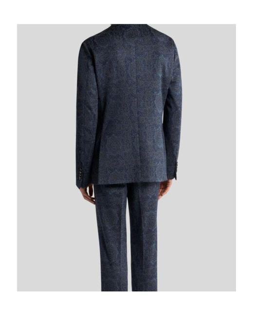 Etro Blue V-Neck Blazer for men