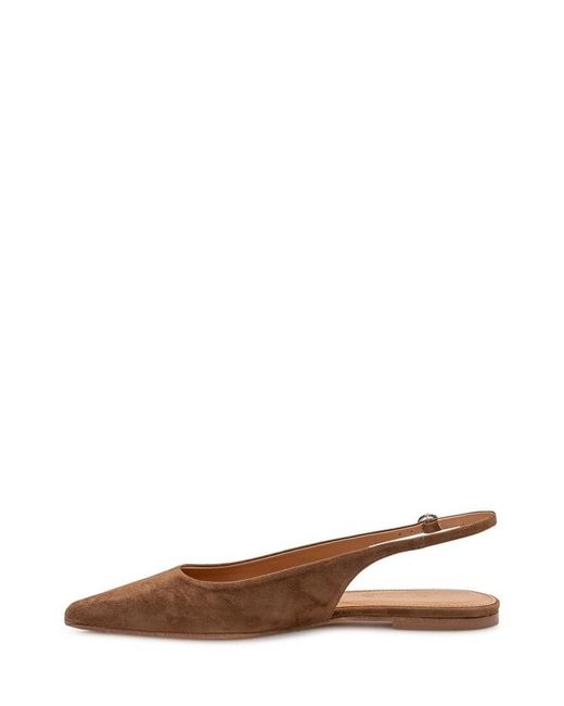 Aeyde Brown Squaretoe Suede Flats