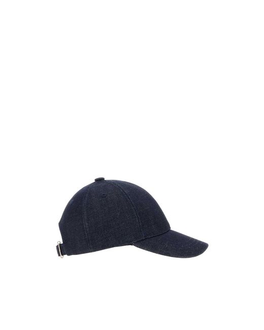 A.P.C. Blue Rabbit Denim Baseball Cap for men