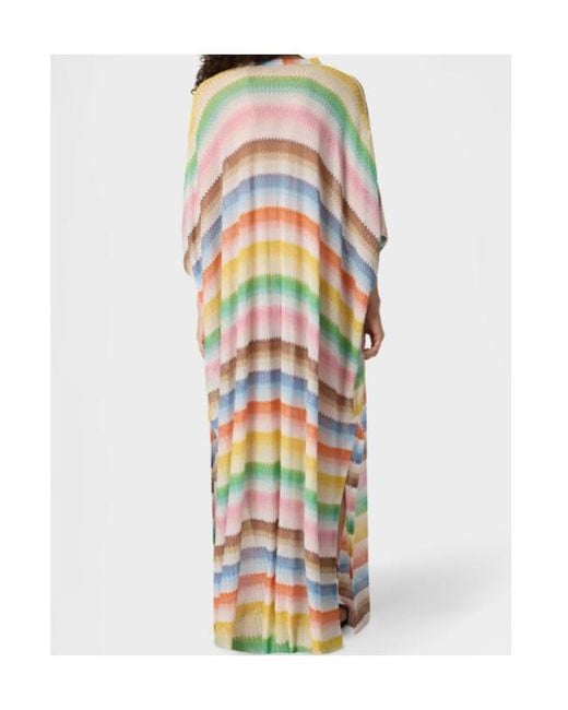 Missoni White V Neck Maxi Beach Cover Up Kaftan