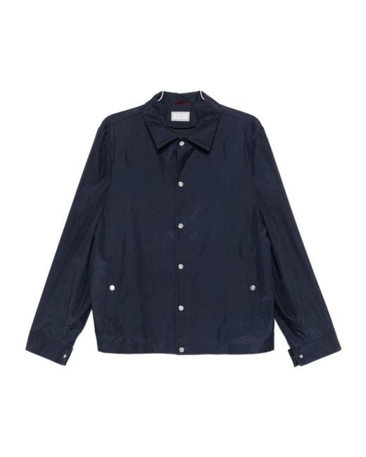 Brunello Cucinelli Blue Water-Resistant Blouson Jacket for men
