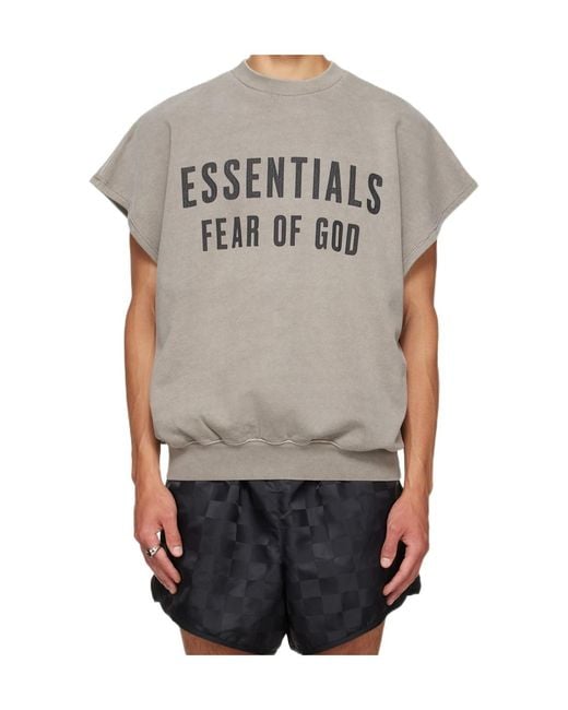 Fear Of God Gray Short-Sleeved Sweatshirt for men
