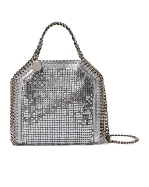 Stella McCartney Gray Falabella Chainmail Tiny Tote Bag