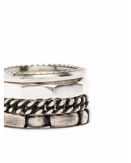 Werkstatt:münchen White Multi-Layered Overlapping Ring for men