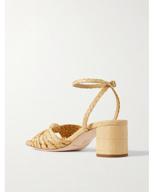 Loeffler Randall Metallic Solid Color Knotted Raffia Sandals