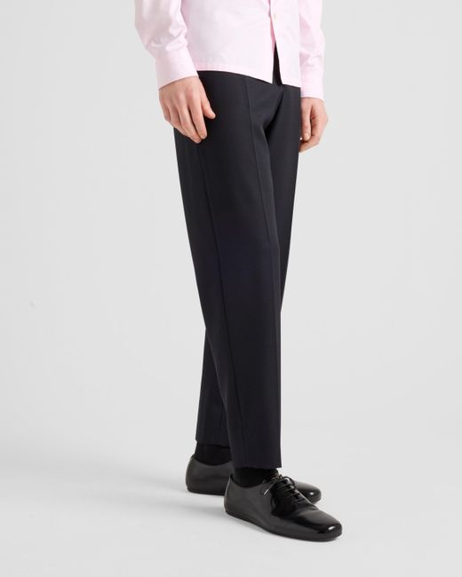 Prada Blue Wool Pants for men