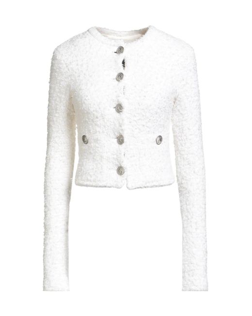 Balenciaga White Cropped Tweed Jacket
