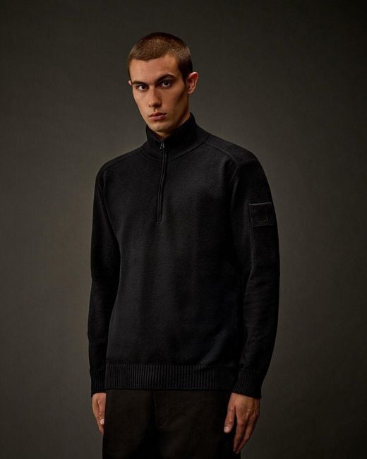 C P Company Black Half-Zip Knitwear for men
