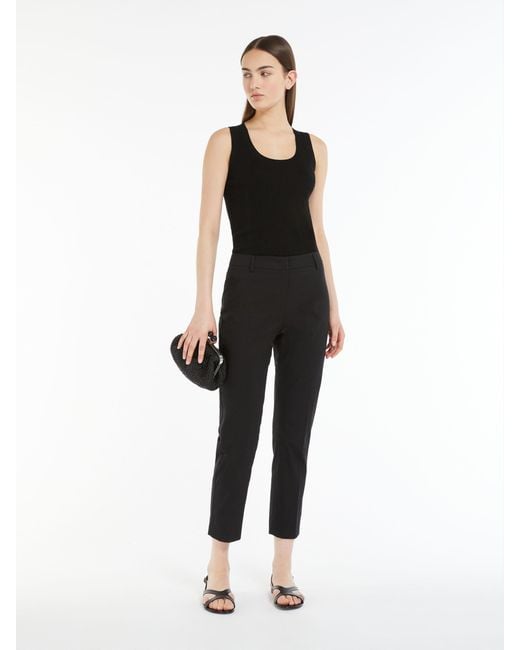 Weekend by Maxmara Black Slim-Fit Stretch Cotton Pants
