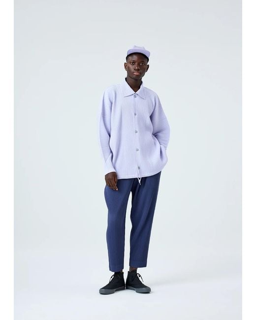 Homme Plissé Issey Miyake Blue Homme Plissé Issey Miyake Pleated Tapered Pants for men