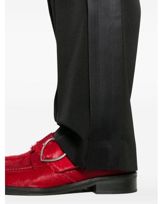 Casablanca Black Pleated Side-Stripe Trousers for men