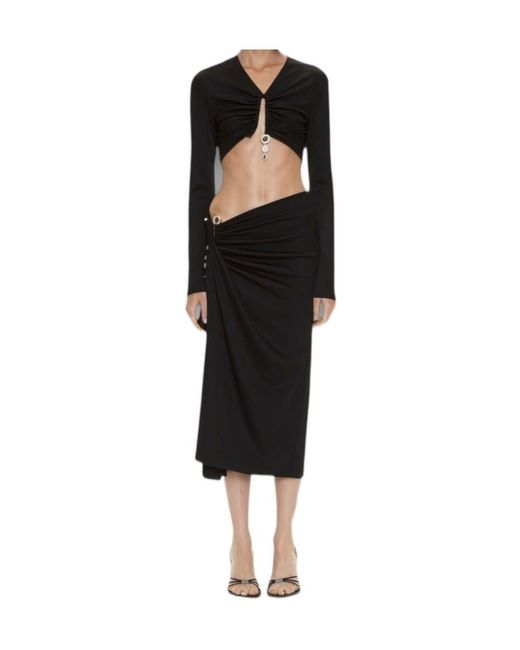 Christopher Esber Black Long-Sleeved Ribbed Knit Top