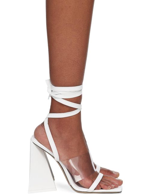 The Attico White Isa Tie-Fastening Leather Sandals