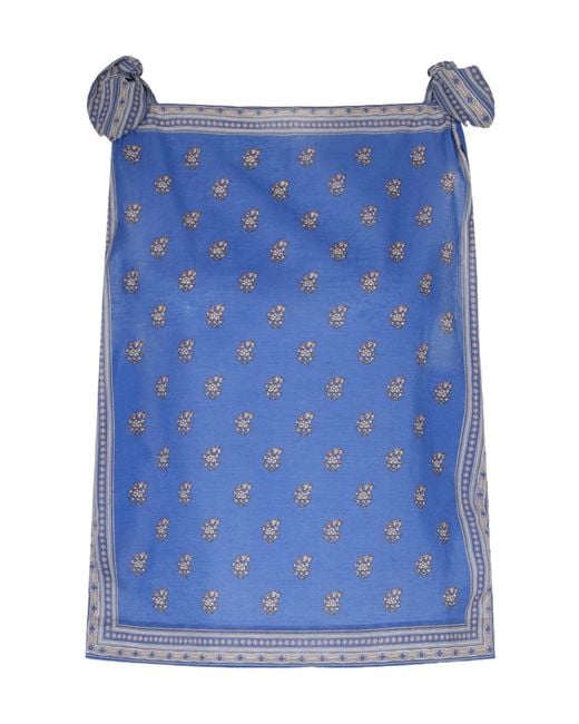 Doen Blue Amalia Printed Top