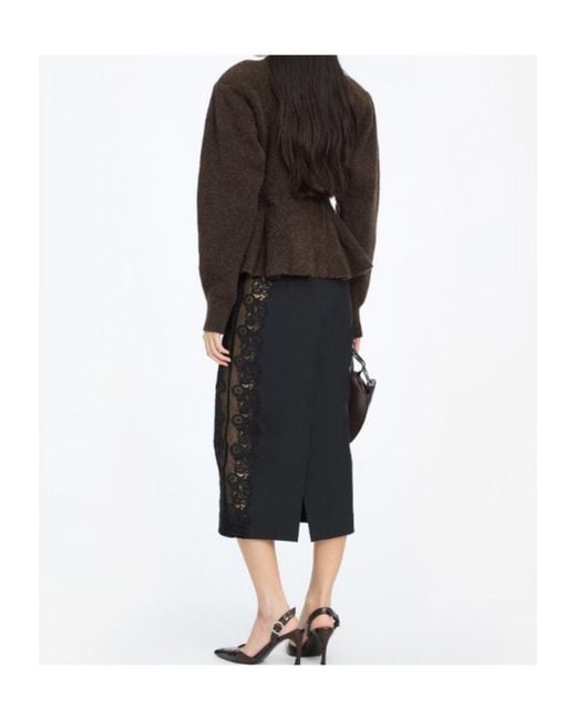 ROTATE BIRGER CHRISTENSEN Brown Peplum Cardigan