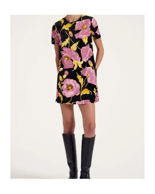 LaDoubleJ Pink La Doublej Floral Mini Swing Dress