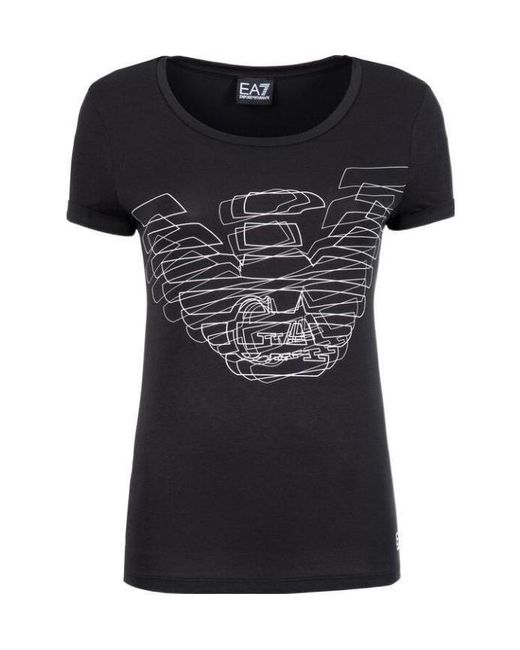 EA7 Black Logo Printed T-Shirt
