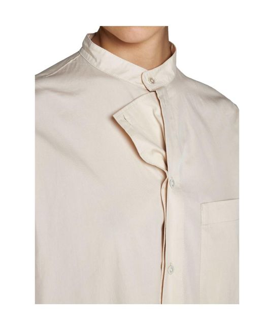 Lemaire White Officer Collar Shirt Dress