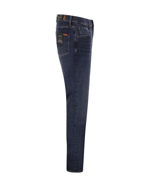 7 For All Mankind Blue Slimmy Tapered Jeans for men
