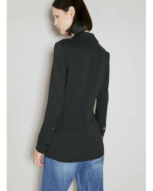 Rabanne Black V-Neck Long-Sleeved Shirt