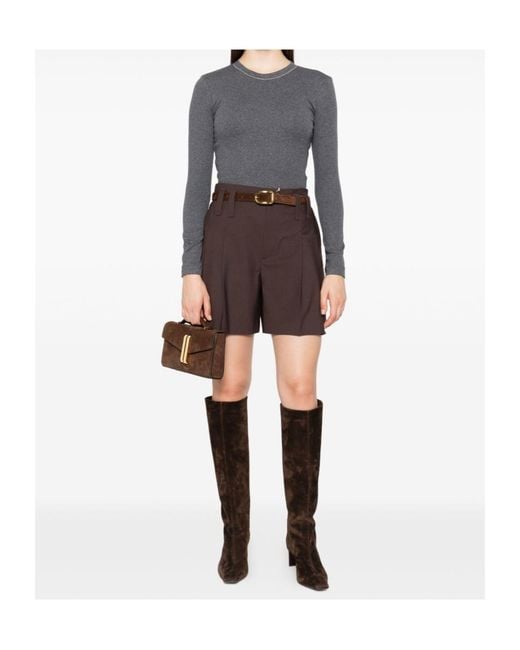Brunello Cucinelli Black Pleated Tailored Shorts