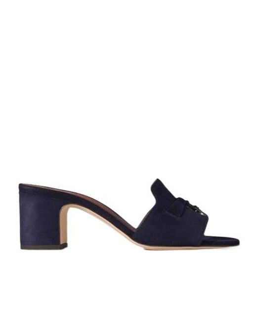 Loro Piana Blue Summer Charms Suede Sandals