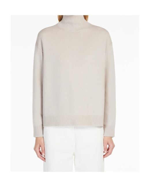 Max Mara White 'S Marta Roll Neck Long-Sleeved Jumper