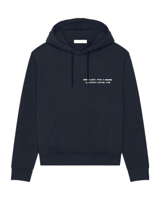Givenchy Blue Logo Printed Drawstring Hoodie for men